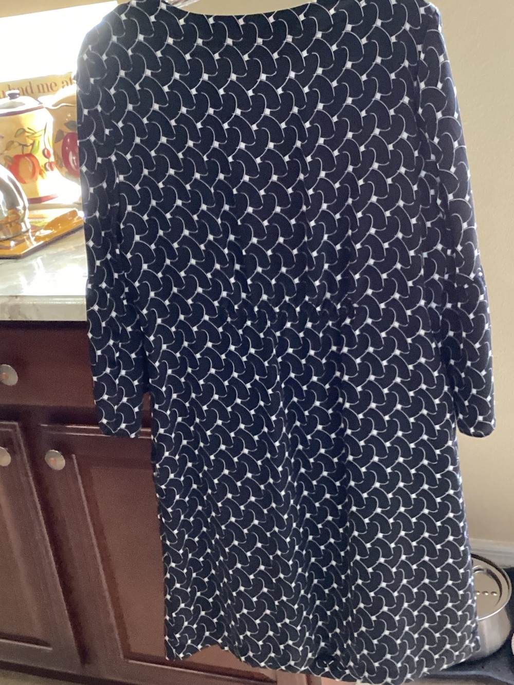 Apostrophe Navy Shift Dress with White Crescent Pattern - Picture 3 of 3